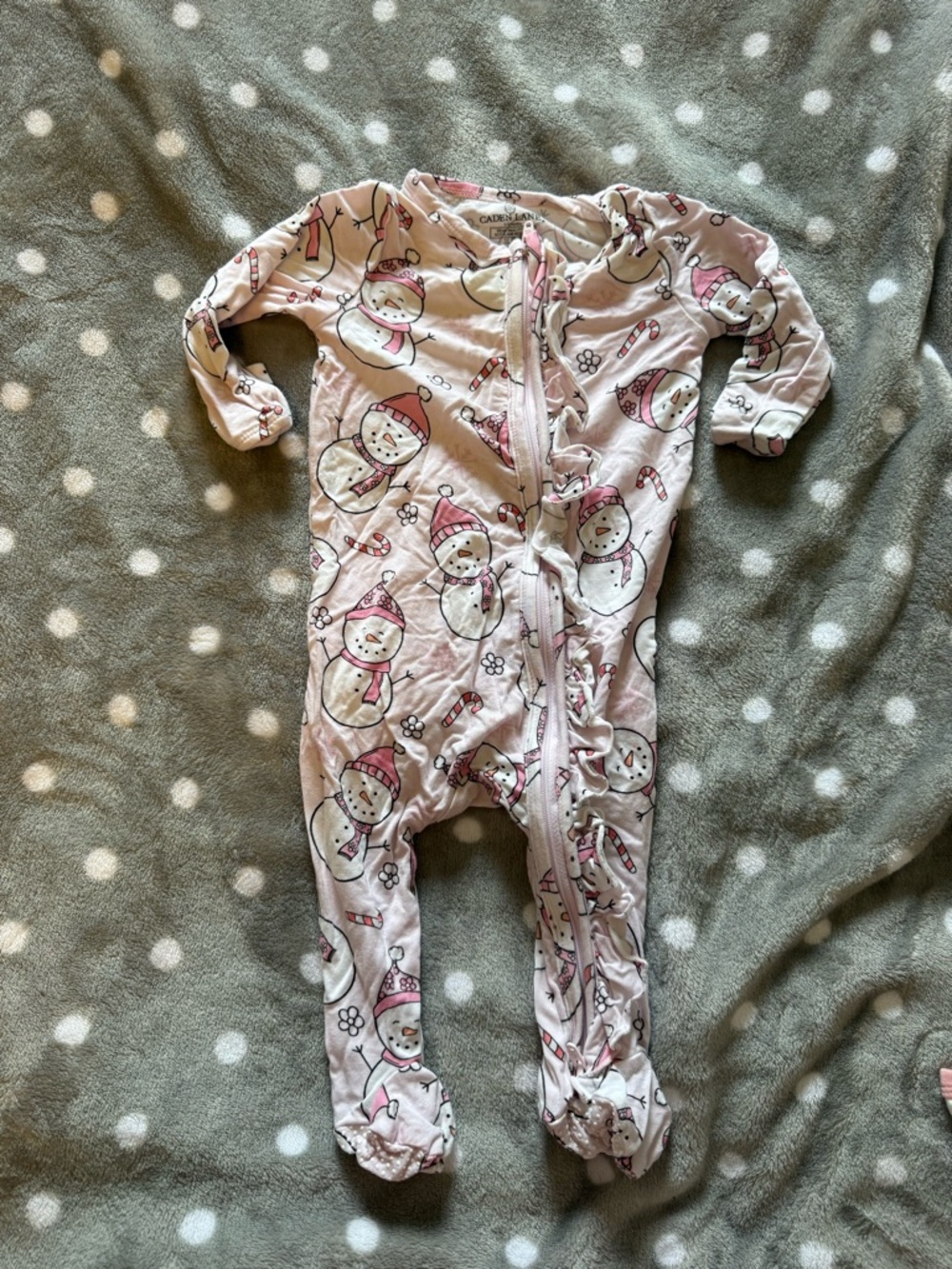 Caden Lane Snowman Zippered Footie